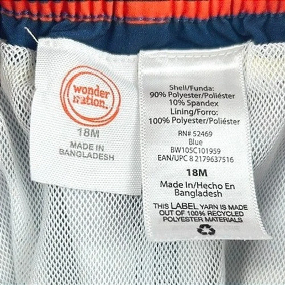Under Armour & Wonder Nation Toddler Boys Swim Trunks Bundle 18M
